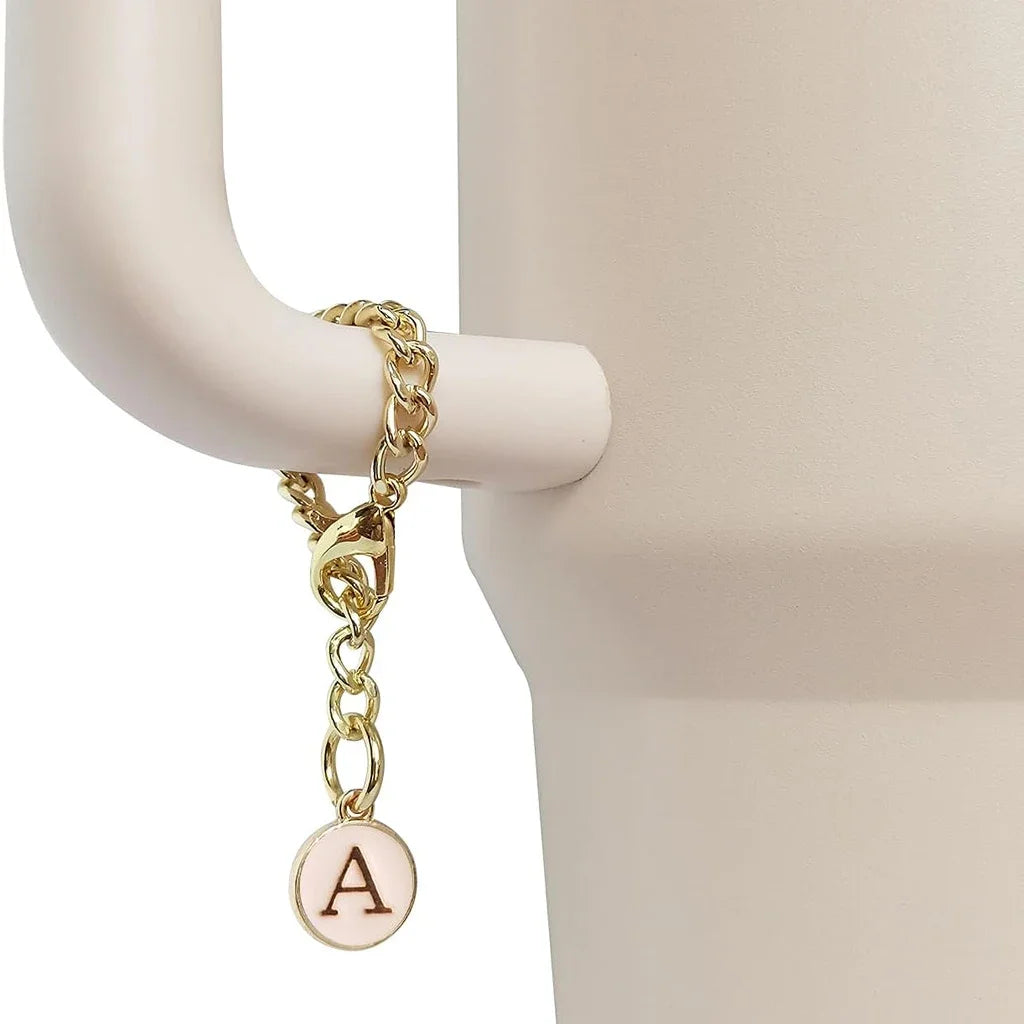 Letter Charm Accessories for Stanley Tumbler 2PCS Initial Name ID Decoration Personalized Handle Charm for Stanley Cup