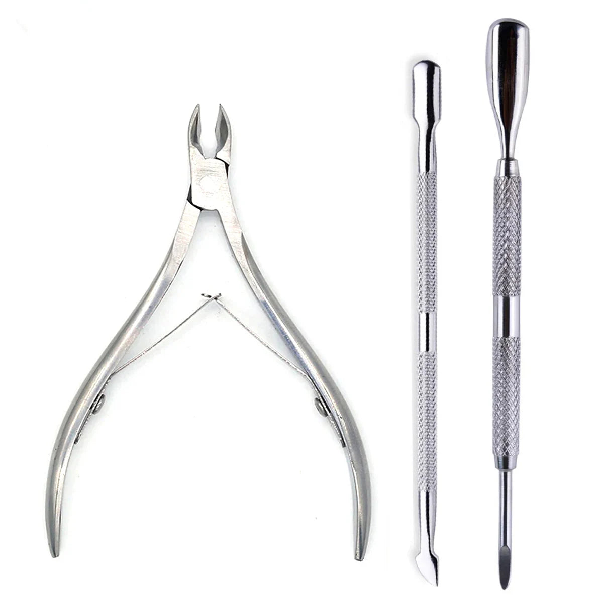 4 Pcs/Set Professional Stainless Steel Nail Cutter Scissor Nippers Muti Function Cuticle Pusher Remover Nail Care Manicure Kits