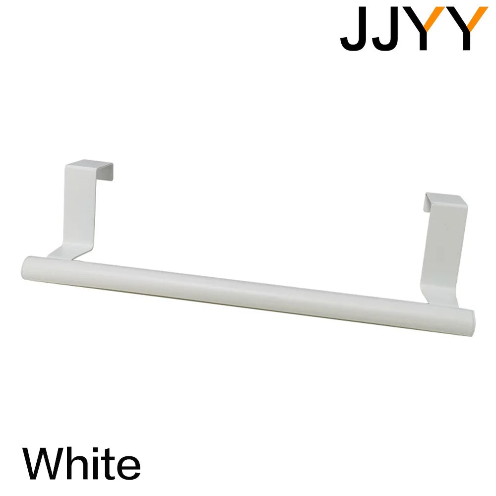 JJYY Stainless Steel Towel Bar Holder Kitchen Cabinet Cupboard Door Hanging Rack Bathroom Door Kitchen Storage Hanger