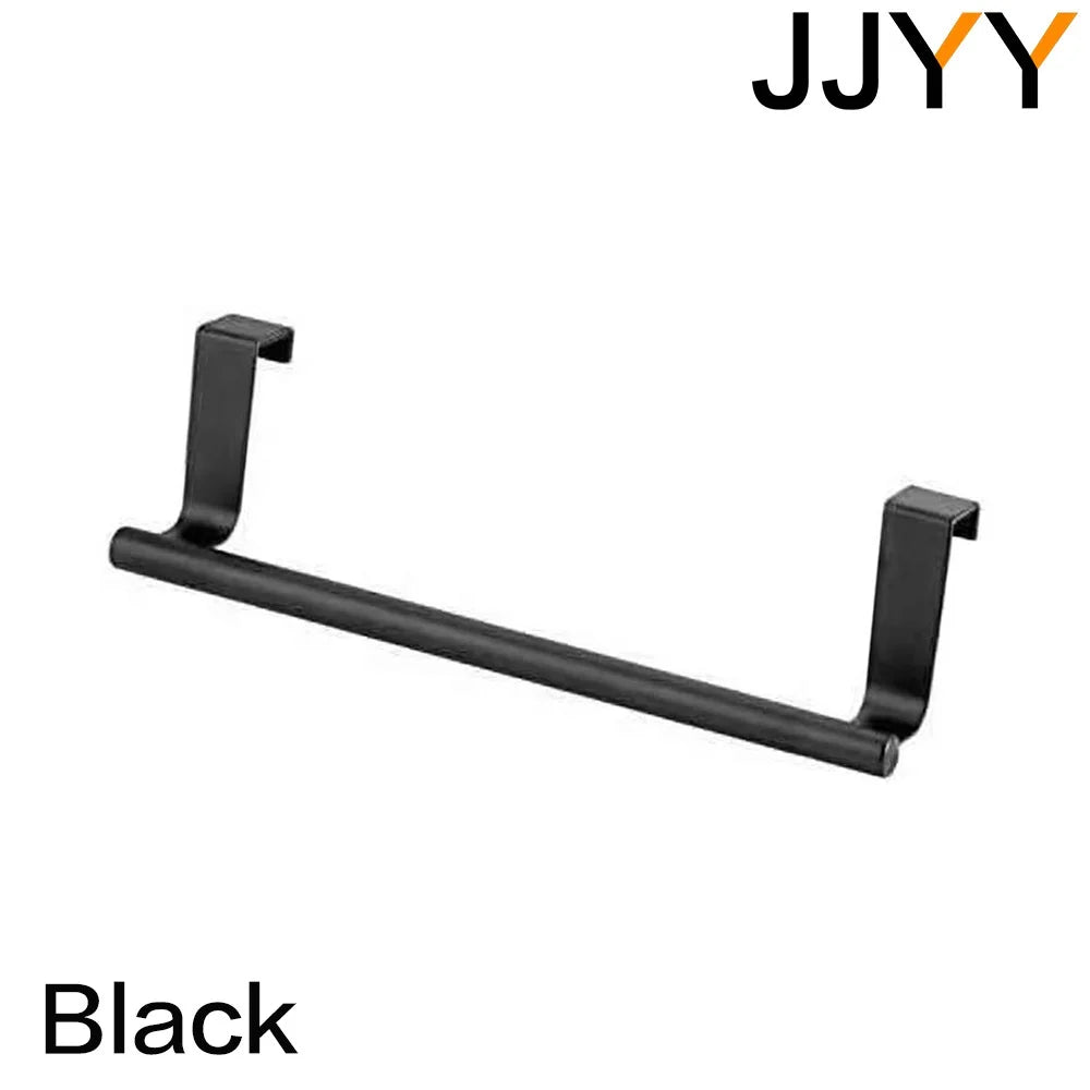 JJYY Stainless Steel Towel Bar Holder Kitchen Cabinet Cupboard Door Hanging Rack Bathroom Door Kitchen Storage Hanger