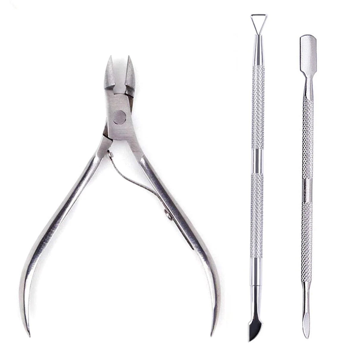 4 Pcs/Set Professional Stainless Steel Nail Cutter Scissor Nippers Muti Function Cuticle Pusher Remover Nail Care Manicure Kits