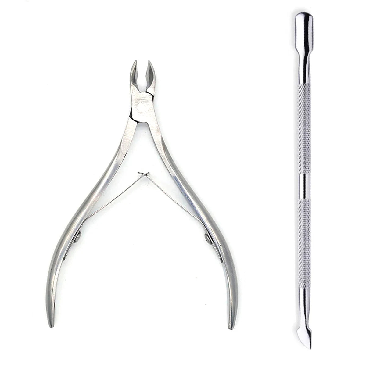 4 Pcs/Set Professional Stainless Steel Nail Cutter Scissor Nippers Muti Function Cuticle Pusher Remover Nail Care Manicure Kits