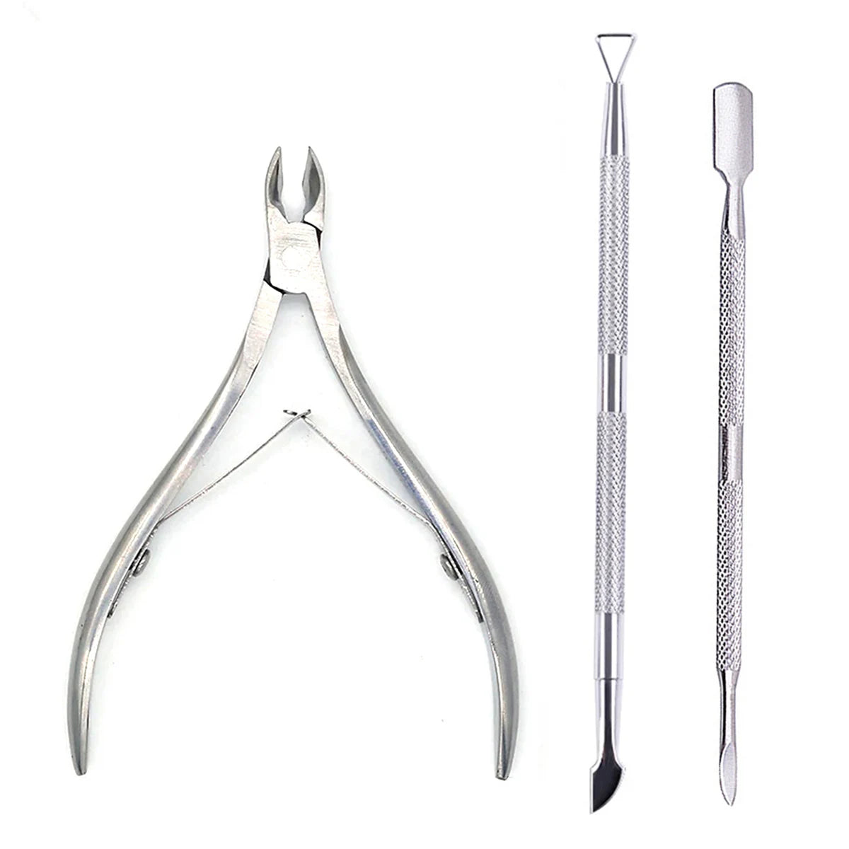 4 Pcs/Set Professional Stainless Steel Nail Cutter Scissor Nippers Muti Function Cuticle Pusher Remover Nail Care Manicure Kits