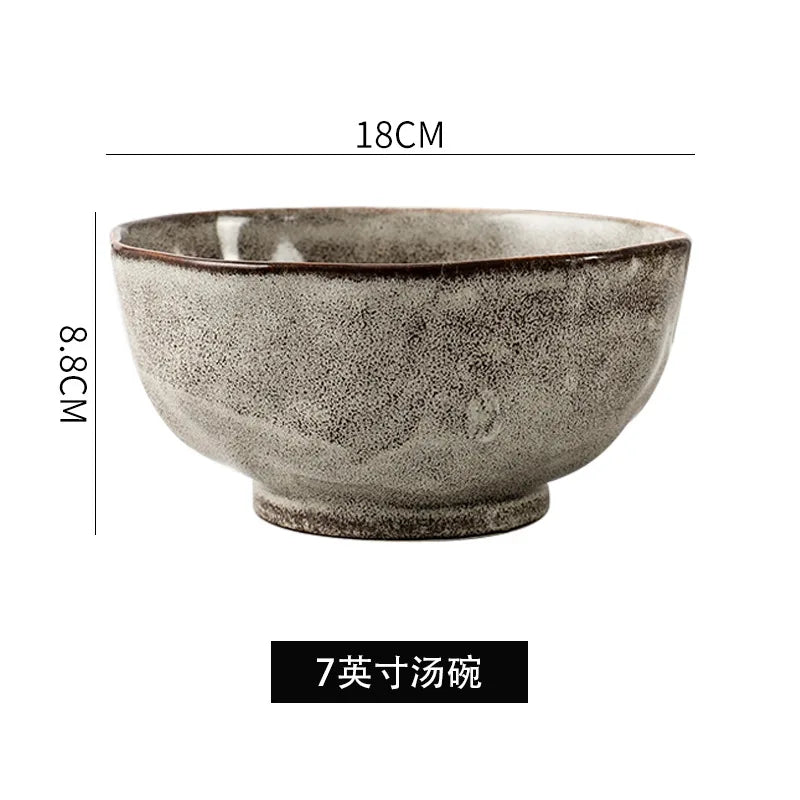 Irregular Stone Grain Ceramic Bowls, Japanese Style Cutlery Set, Eco Friendly Dishes, Dinnerware Set, Plate  Kitchen Accessories