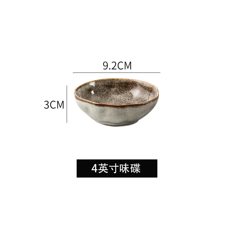 Irregular Stone Grain Ceramic Bowls, Japanese Style Cutlery Set, Eco Friendly Dishes, Dinnerware Set, Plate  Kitchen Accessories