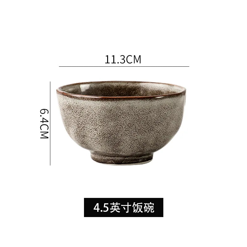 Irregular Stone Grain Ceramic Bowls, Japanese Style Cutlery Set, Eco Friendly Dishes, Dinnerware Set, Plate  Kitchen Accessories