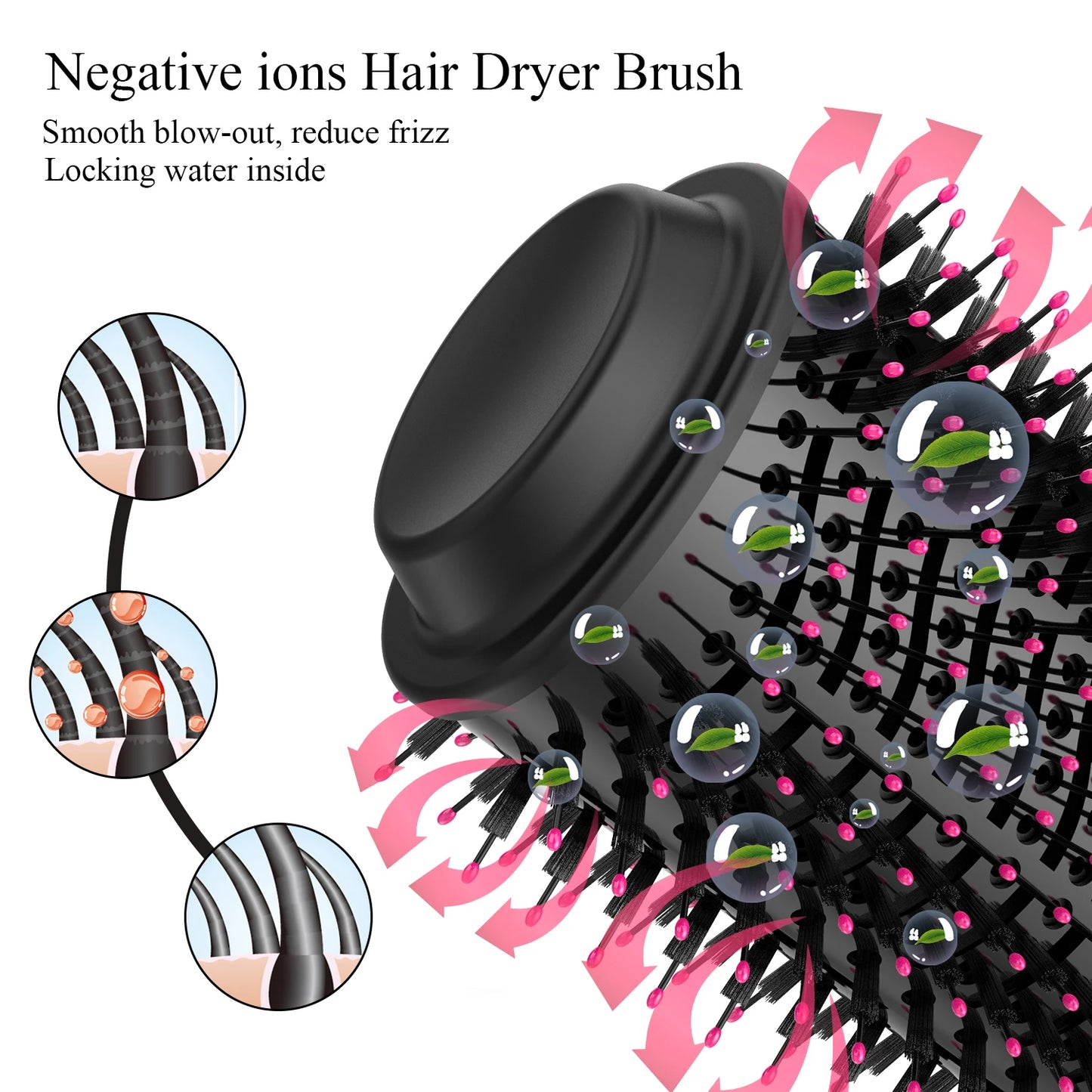 Hair Dryer Hot Air Brush Styler and Volumizer Hair Straightener Curler Comb Roller One Step Electric Ion Blow Dryer Brush