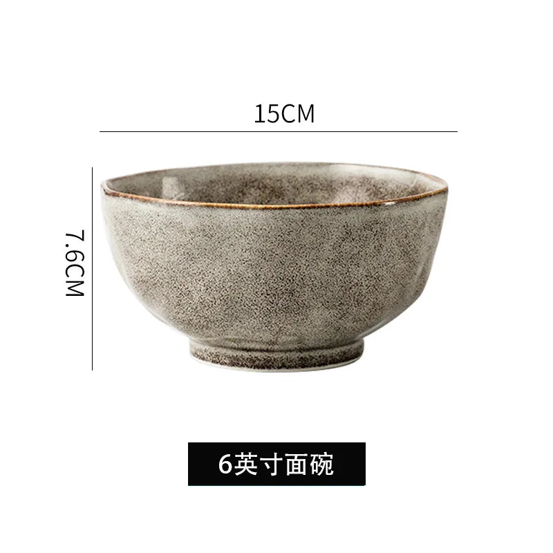 Irregular Stone Grain Ceramic Bowls, Japanese Style Cutlery Set, Eco Friendly Dishes, Dinnerware Set, Plate  Kitchen Accessories