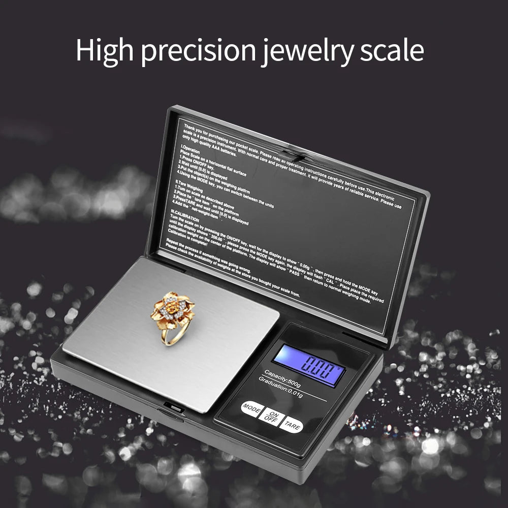 Mini Digital Scale 500g 0.01 High Precision Electric Pocket Scale For Jewelry Gold Gram Weight Kitchen weight Scale