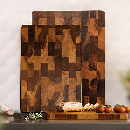 Double-Sided Cutting Board, Premium Acacia Wood Splicing, Chopping Board Drain, Water and Damp-Proof Kitchen Tools