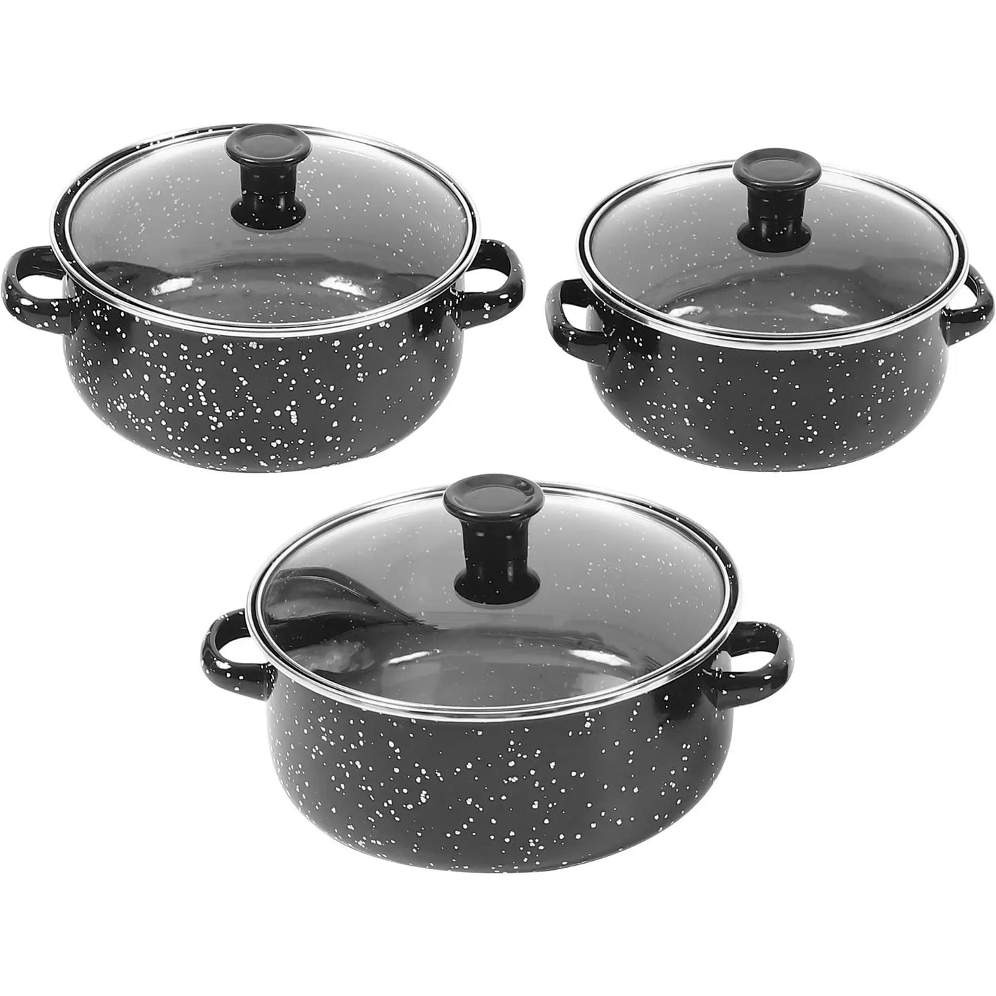 1 Set Mini Steamed Egg Bowl Cooking Pots With Handle Sauce Lid Pan Pans Non Stick Three Piece Suit Small Saucepan Stockpot