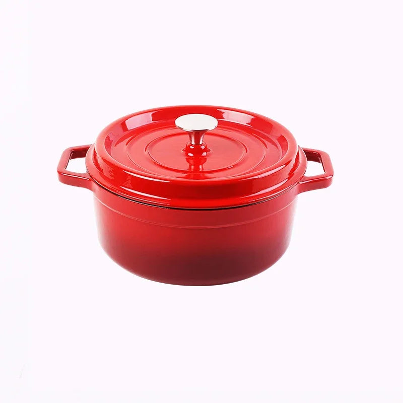 Factory Supply Customizable Cast Iron Enamel Cooking Pot Frying Pan Kitchen Cookware Set