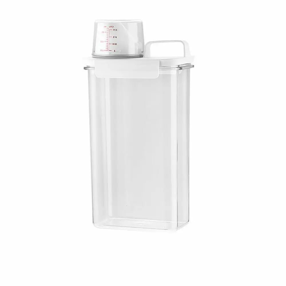 Airtight Laundry Detergent Dispenser Powder Storage Box Clear Washing Powder Liquid Container with Lids Jar