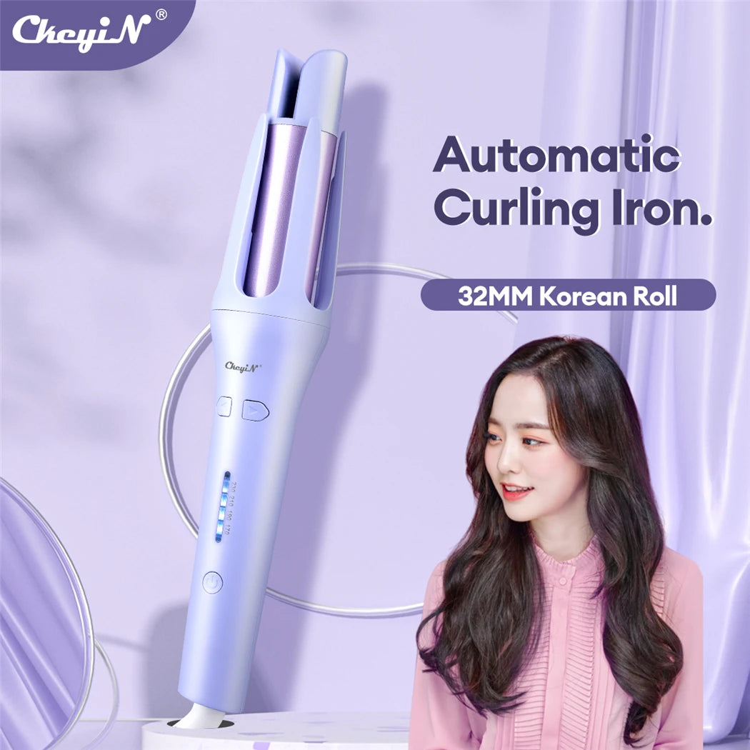 CkeyiN Automatic Hair Curler 32MM Auto Rotating Ceramic Hair Roller Professional Curling Iron Curling Wand Hair Waver