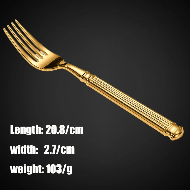 Roman Handle 304 Stainless Steel Cutlery Set Wedding Table Decoration Knife Fork Spoon Modern Kitchen Utensils Full Dishes Sets