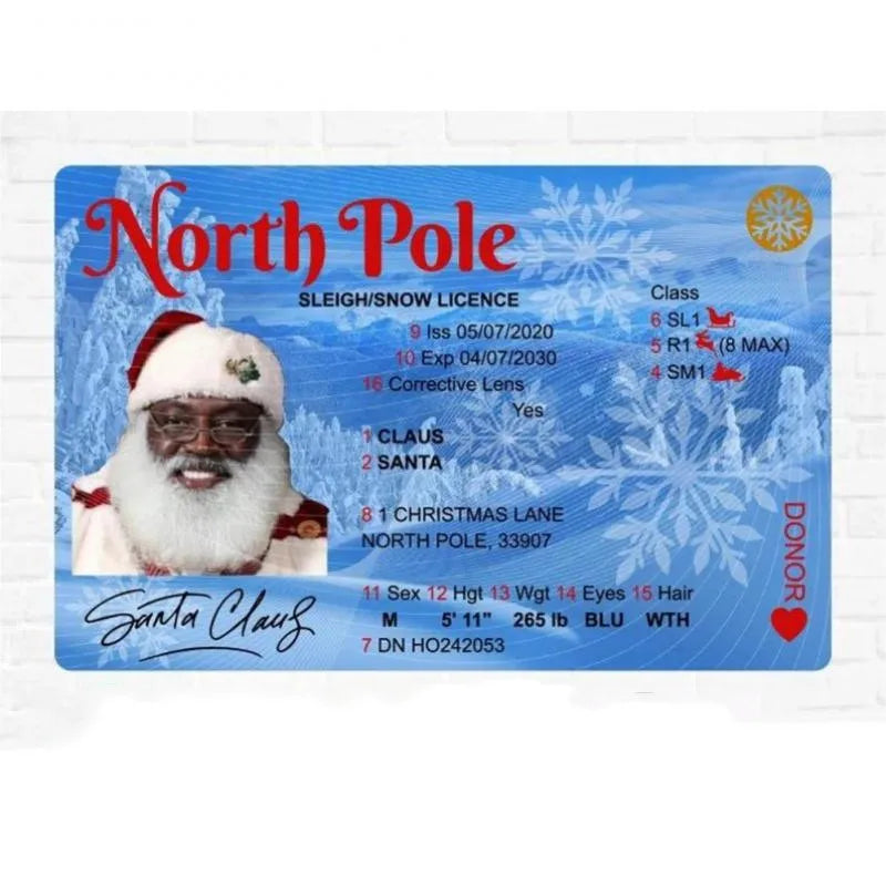 Creative Santa Claus Flight License Christmas Eve Gift Xmas Tree Decorations Flight License Cards Toys For Kids 2023 Christmas