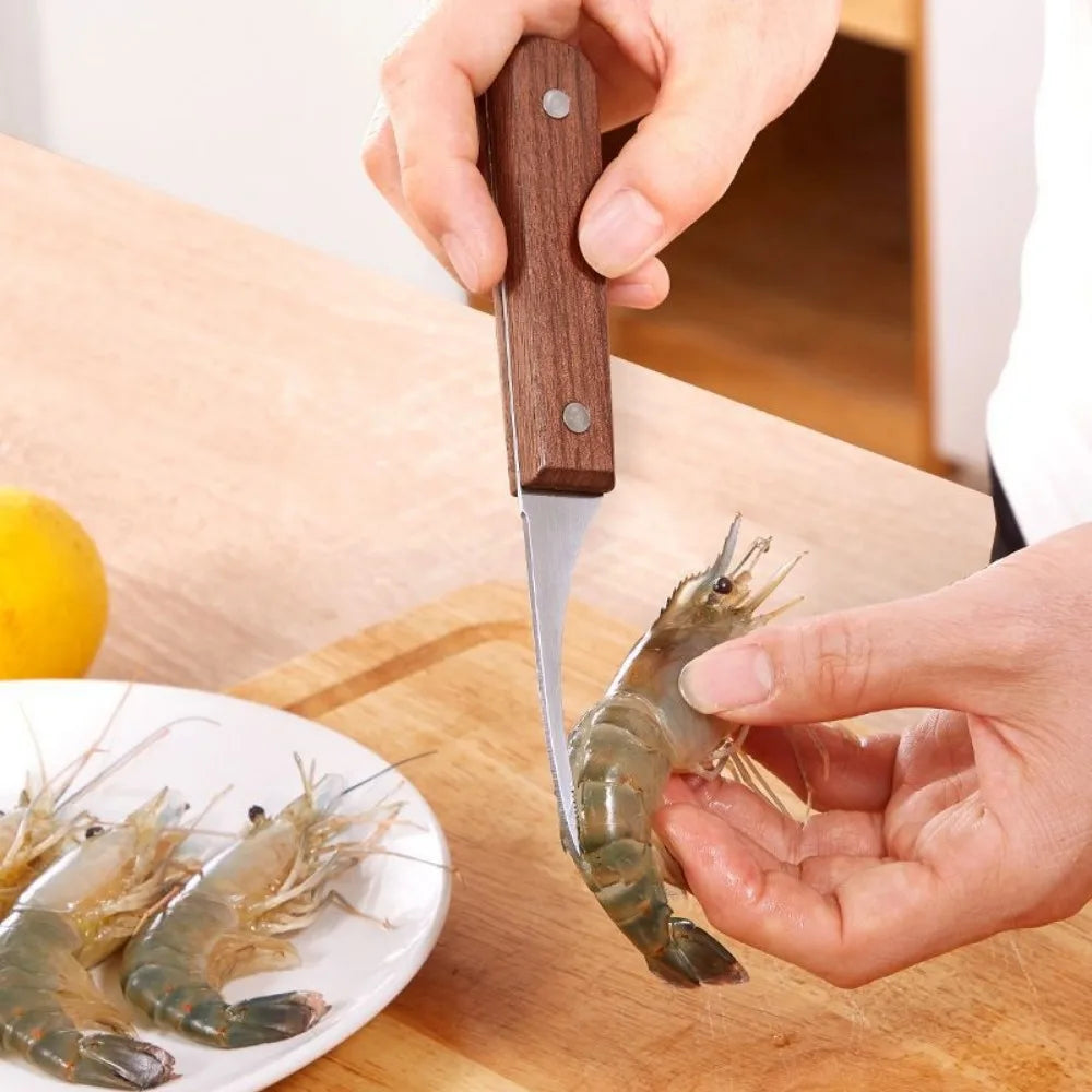 Stainless Steel Shrimp Peeler Prawn Shrimp Line Knife Cutter Shrimp Fishing Knife Lobster Shell Remover Peel Device Kitchen Tool