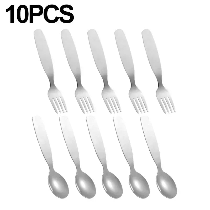 10/1pcs Mini Stainless Steel Spoon Fork Sets Ice Cream Cake Dessert Coffee Teaspoon for Children Cutlery Kitchen Tableware Gifts