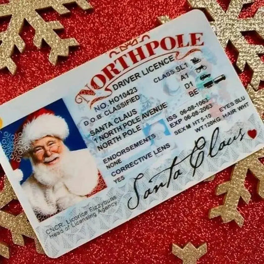 Creative Santa Claus Flight License Christmas Eve Gift Xmas Tree Decorations Flight License Cards Toys For Kids 2023 Christmas