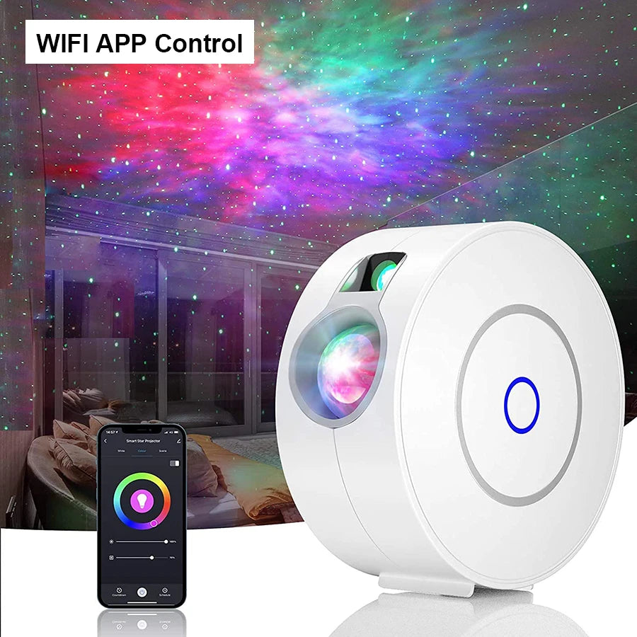 Smart WIFI Starry Sky Projector LED Night Light  Aurora Star Galaxy Night Lamp for Bedroom Games Room Party