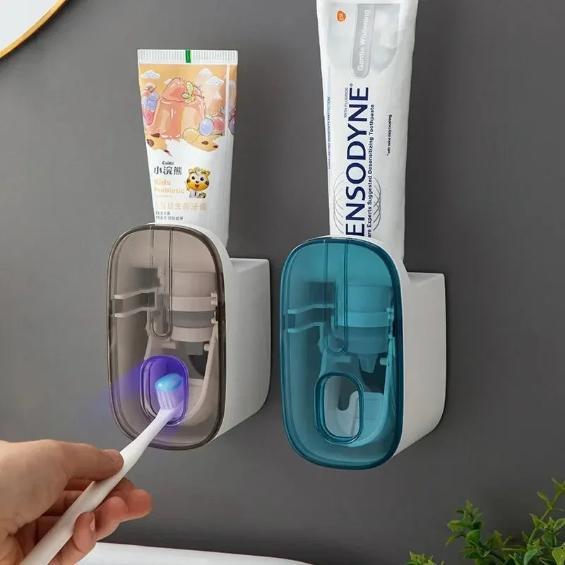 1 PCS Automatic Toothpaste Dispenser Bathroom Accessories Wall Mount Lazy Toothpaste Squeezer Toothbrush Holder