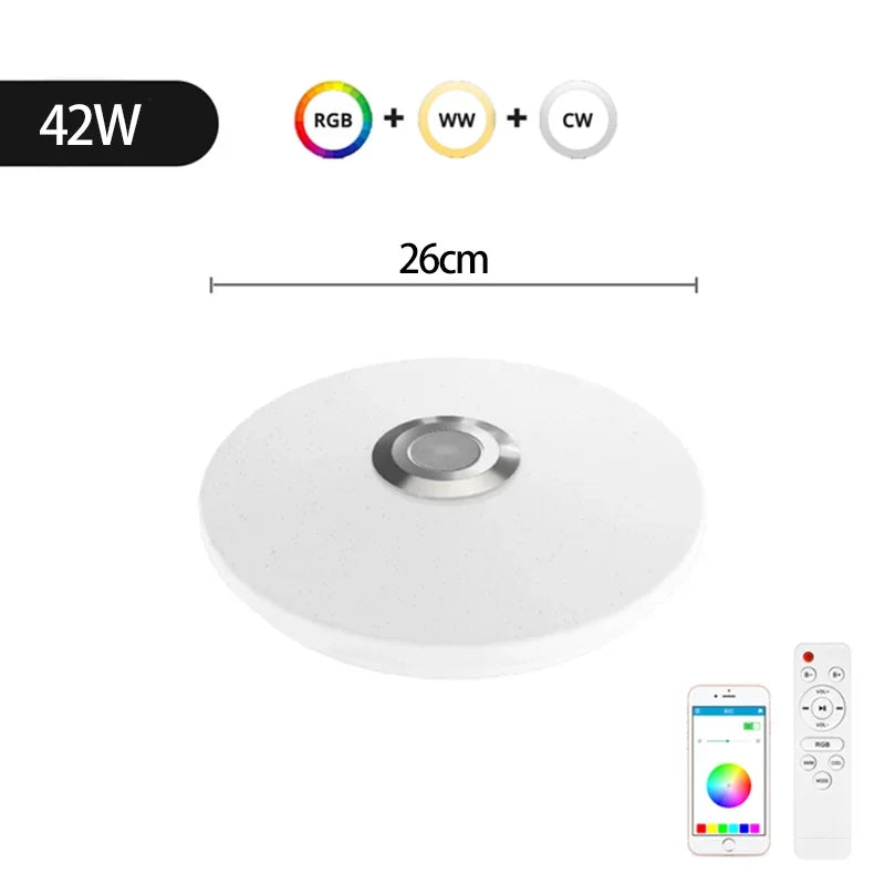 RGB Smart Ceiling Light LED Interior Home Decorative Light 42W 60W 220V Luster Dimming Remote Control WIFI Bluetooth Living Room