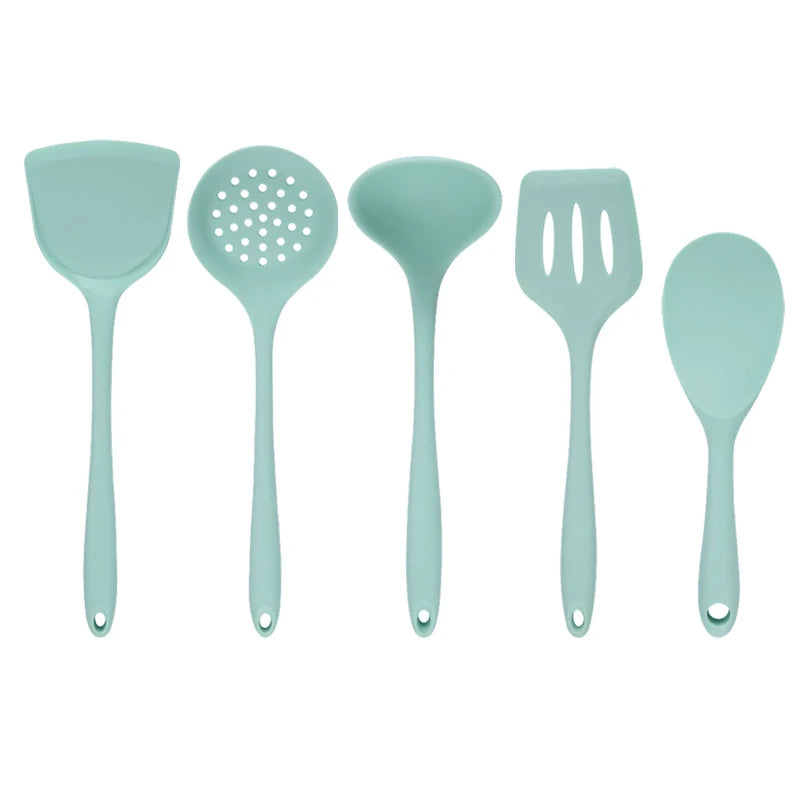 Silicone cooking utensil set Kitchen Utensils Set Cooking Tool Set Kitchenware Set  Skimmer Slotted Turner Slotted spoon Laddle