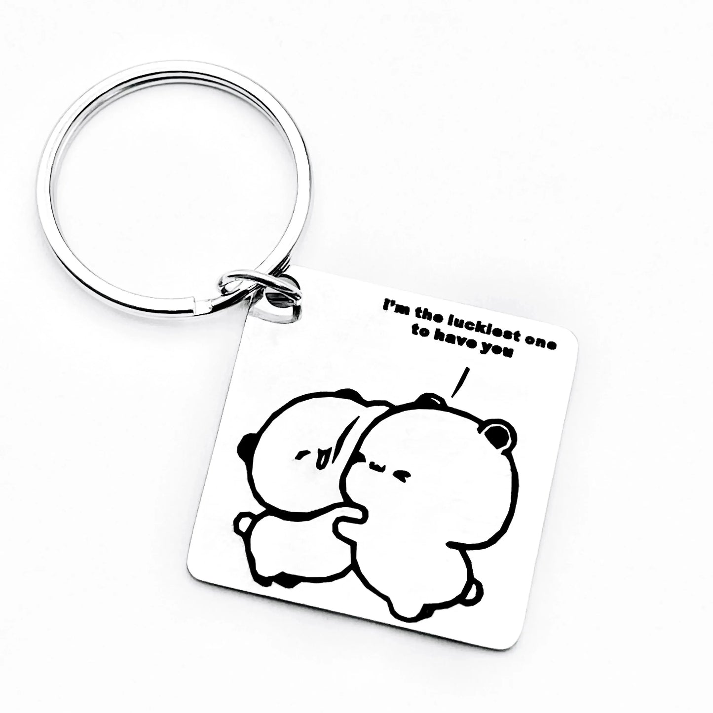 I‘M the Luckiest One to Have You, Stainless Steel Keychain, Romantic and Cute Accessory, Perfect Gift for Valentine's Day