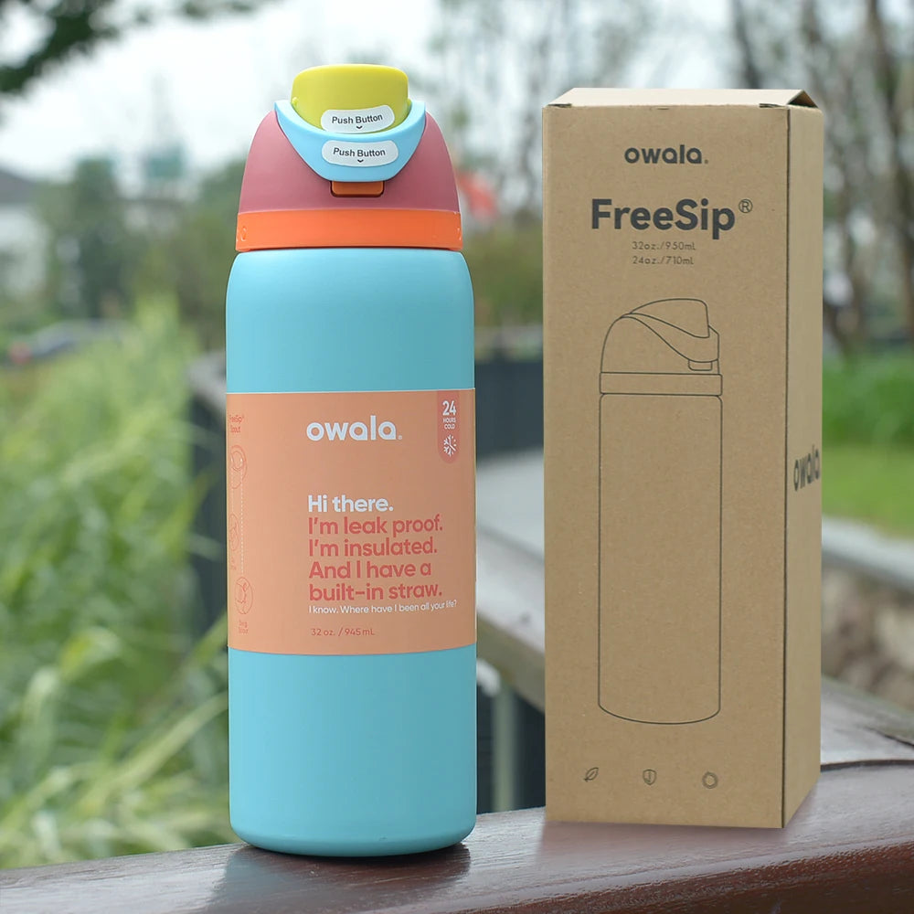 Owala Insulated Stainless Steel Water Bottle with Straw BPA-Free Original Sports Water Bottle Great Travel 24Oz/32 Oz