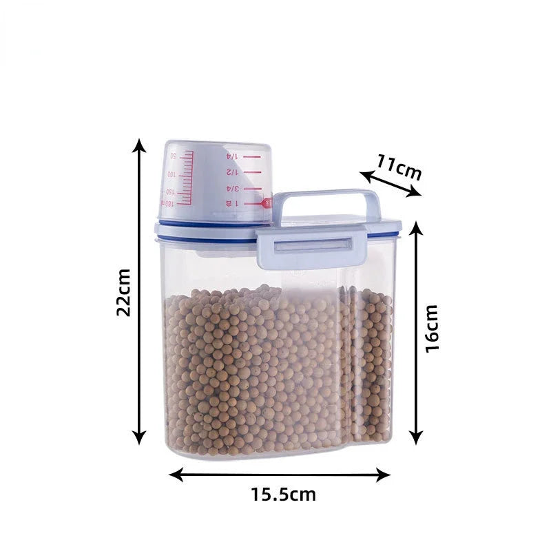 Large Airtight Cereal Storage Container Moistureproof Insect Proof Rice Bucket Food Box Transparent Sealed Plastic Tank Cuisine