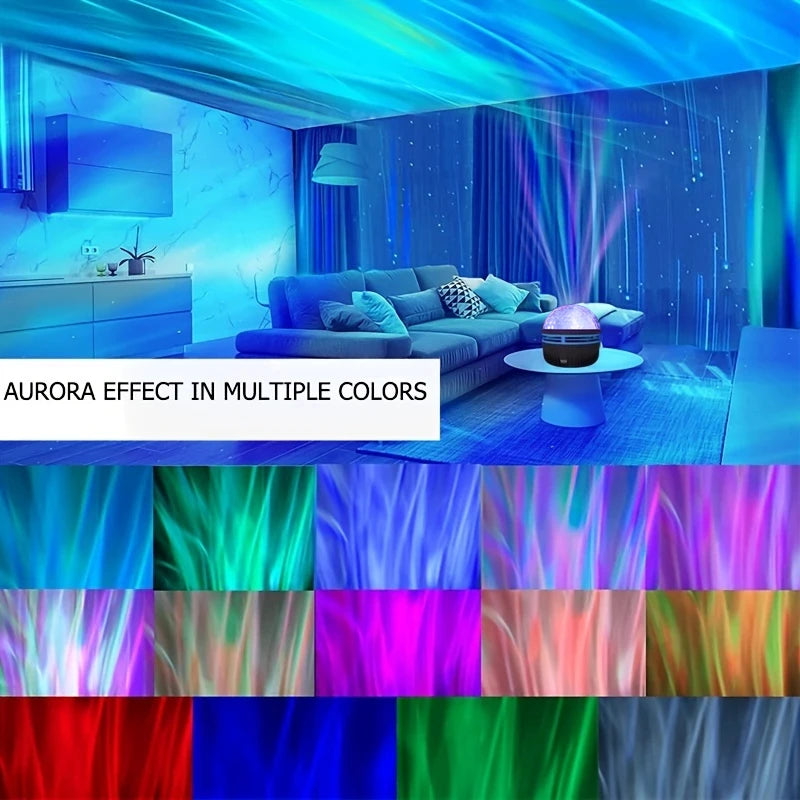 NEW Starry Projector Light With 7 Color Patterns & Remote Control, Polar Projector Night Light For Bedroom Atmosphere