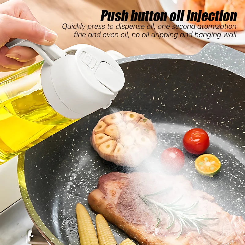 2in1 Olive Oil Spray Bottle 500ml Plastic Oil Sprayer Kitchen Oil Containers Cooking Olive Oil Dispenser For Camping BBQ Baking