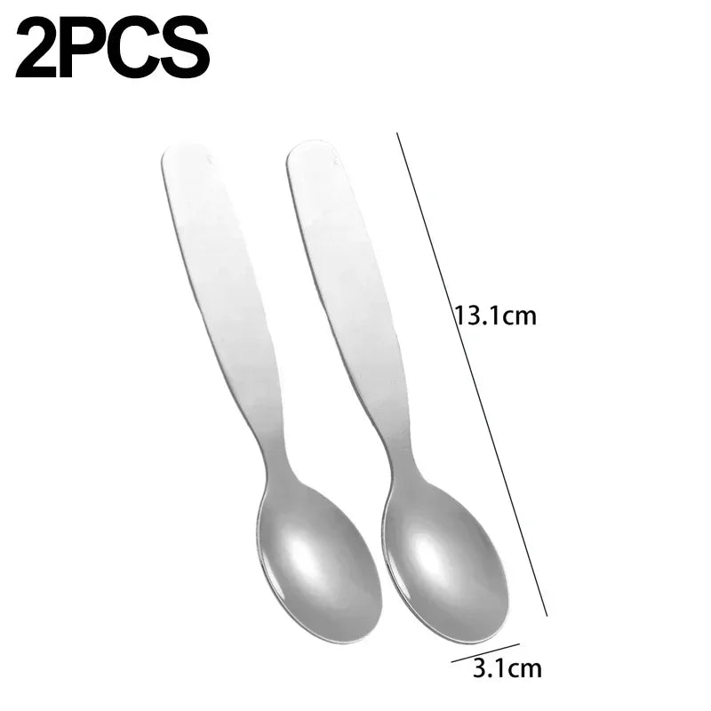 10/1pcs Mini Stainless Steel Spoon Fork Sets Ice Cream Cake Dessert Coffee Teaspoon for Children Cutlery Kitchen Tableware Gifts