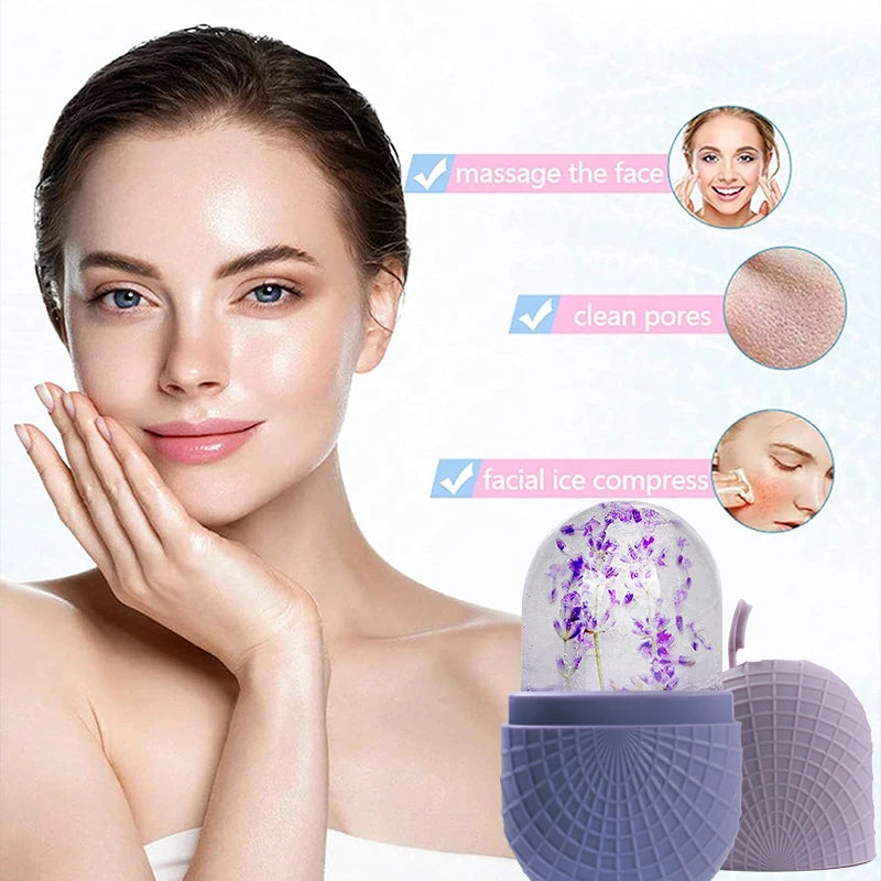 Upgraded Ice Ball Face Roller Silicone Ice Mold Face Roller Skin Care Lifting Firming Face Skin Reusable Facial Skin Care Tools