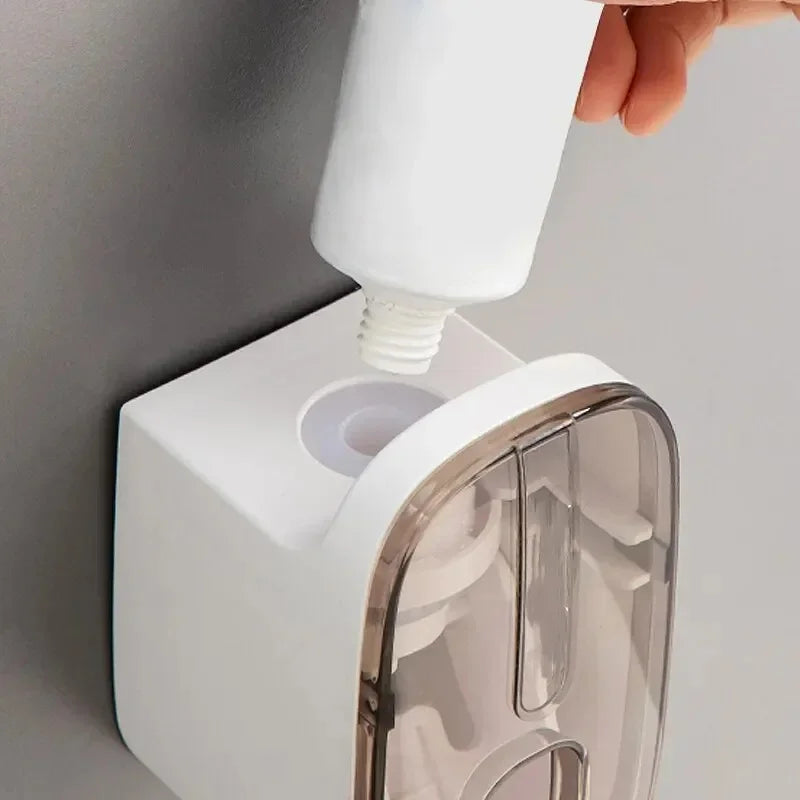 1 PCS Automatic Toothpaste Dispenser Bathroom Accessories Wall Mount Lazy Toothpaste Squeezer Toothbrush Holder