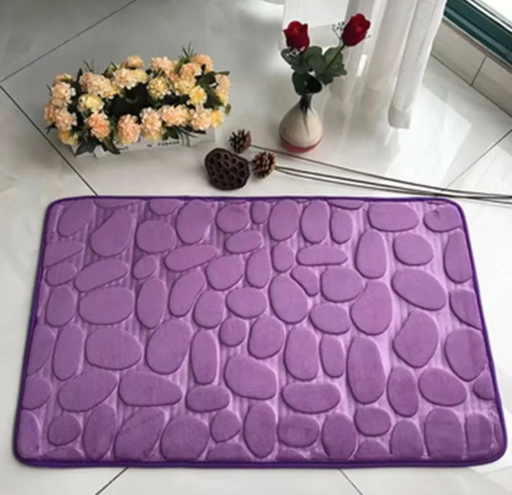 Mat Non Slip Carpets Cobblestone Embossed Bathroom Bath In Wash Basin Bathtub Side Floor Rug Shower Room Doormat Memory Foam