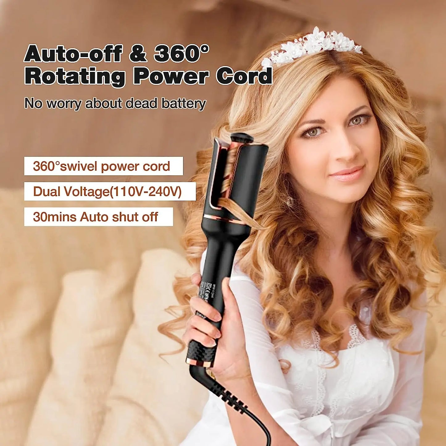 Automatic Curling Iron Rotating Professional Curler Styling Tools for Curls Waves Ceramic Curly Magic Hair Curler Beach Waves