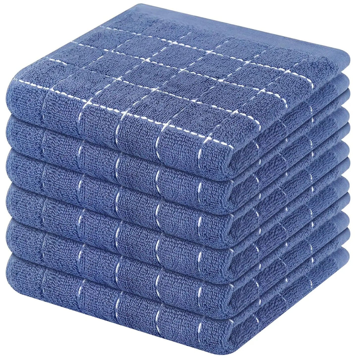 Homaxy 100% Cotton Waffle Weave Kitchen Towels, 12X12 Inches Super Soft and Absorbent Buffalo Check Dish Towels for Drying Dishe