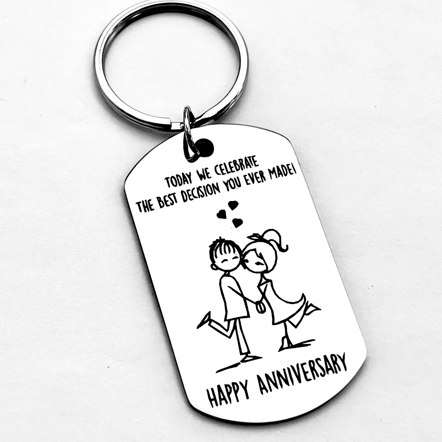 Couple Anniversary Keychain - Today We Celebrate the Best Decision You'Ve Ever Made! Perfect Valentine's Day Gift