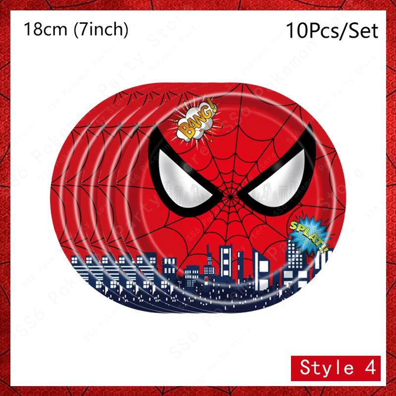 Spiderman Birthday Party Decorations Disposable Tableware Plate Cup Napkins Bags Spidey Party Birthday Decoration Supplies Set