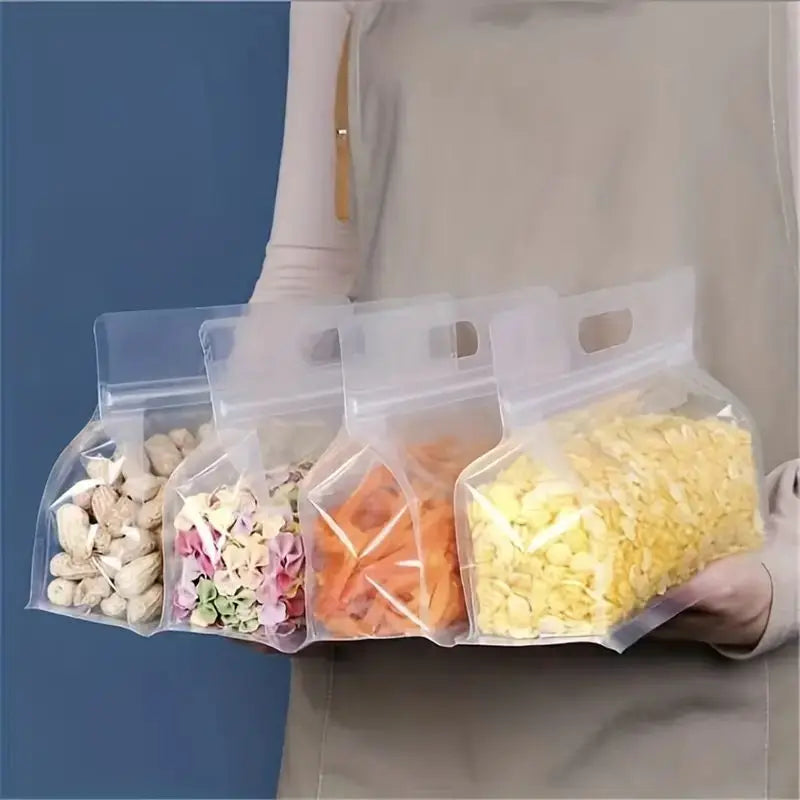 5pcs Reusable Leakproof Food Storage Bags For Nut Grain Vegetable Fruit And Snack Kitchen Organizer Storage Containers