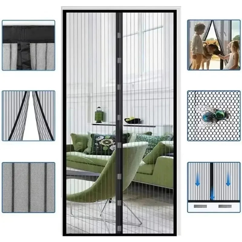 Anti-Mosquito Mesh Auto-Close Magnetic Anti-mosquito Mesh Invisible Door Mesh Anti-bug Fly Partition Curtain Magic Mesh