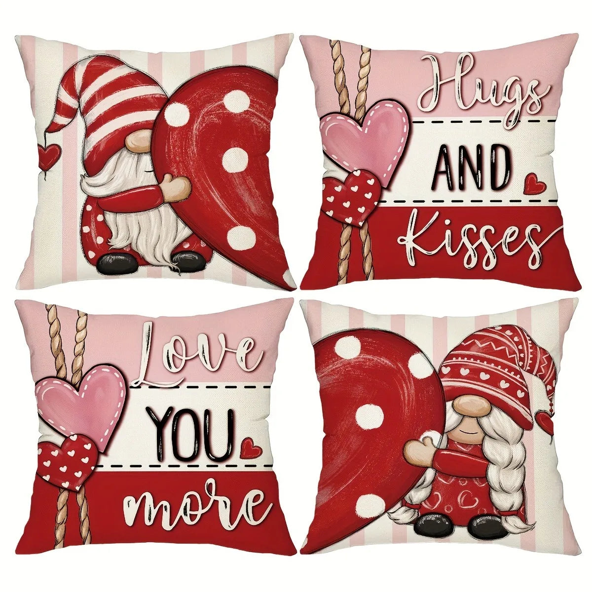 Valentine's Day Gift Printed Nordic Couple Home Decor Pillowcase Holiday Bedroom Living Room Decoration Polyester Cushion Cover