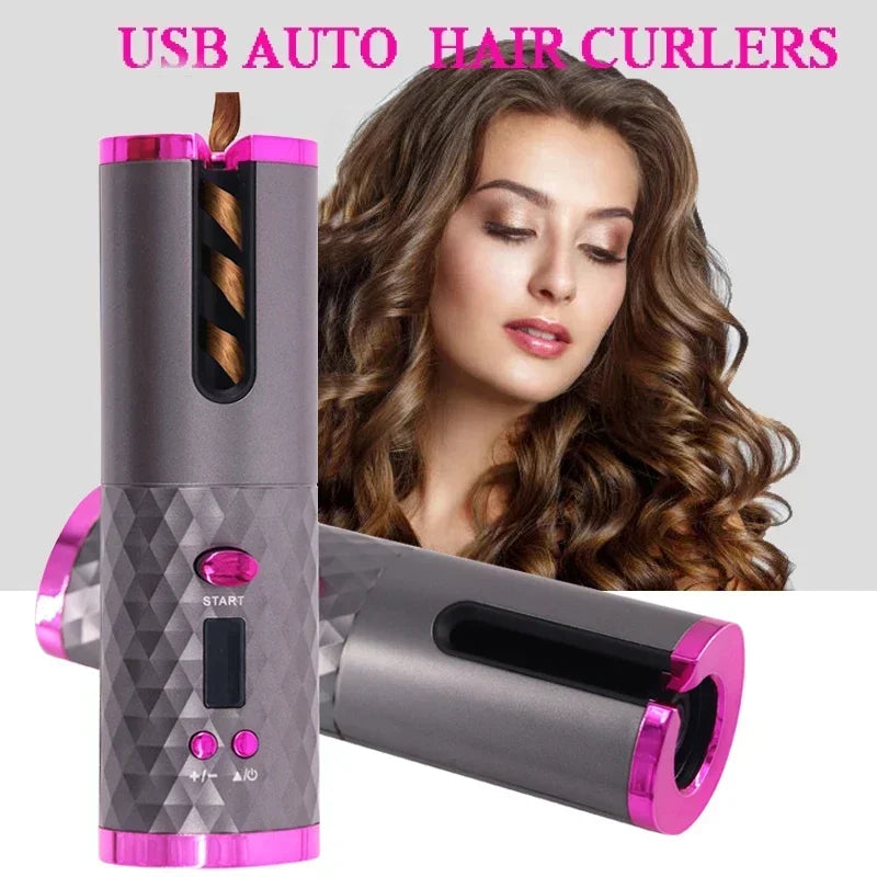 Portable Wireless Automatic Hair Curler 3 Color Options USB Charging Anti-Scalding Hair Curling Iron for Styling