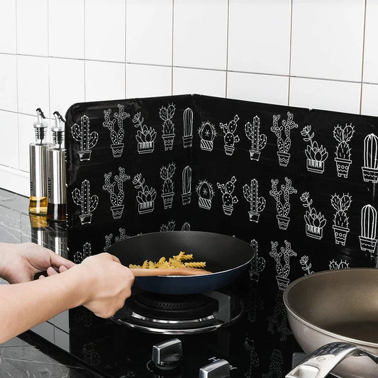 Aluminum Foil Gas Stove Baffle Kitchen Oil Plate Foldable Frying Pan Oil Splash Protection Screen Kichen Accessories