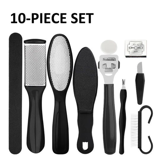 Hot Sale 1/8/10 Foot pedicure Kit and single boxed,nail clippers Toe splicer exfoliating foot file Foot care kit