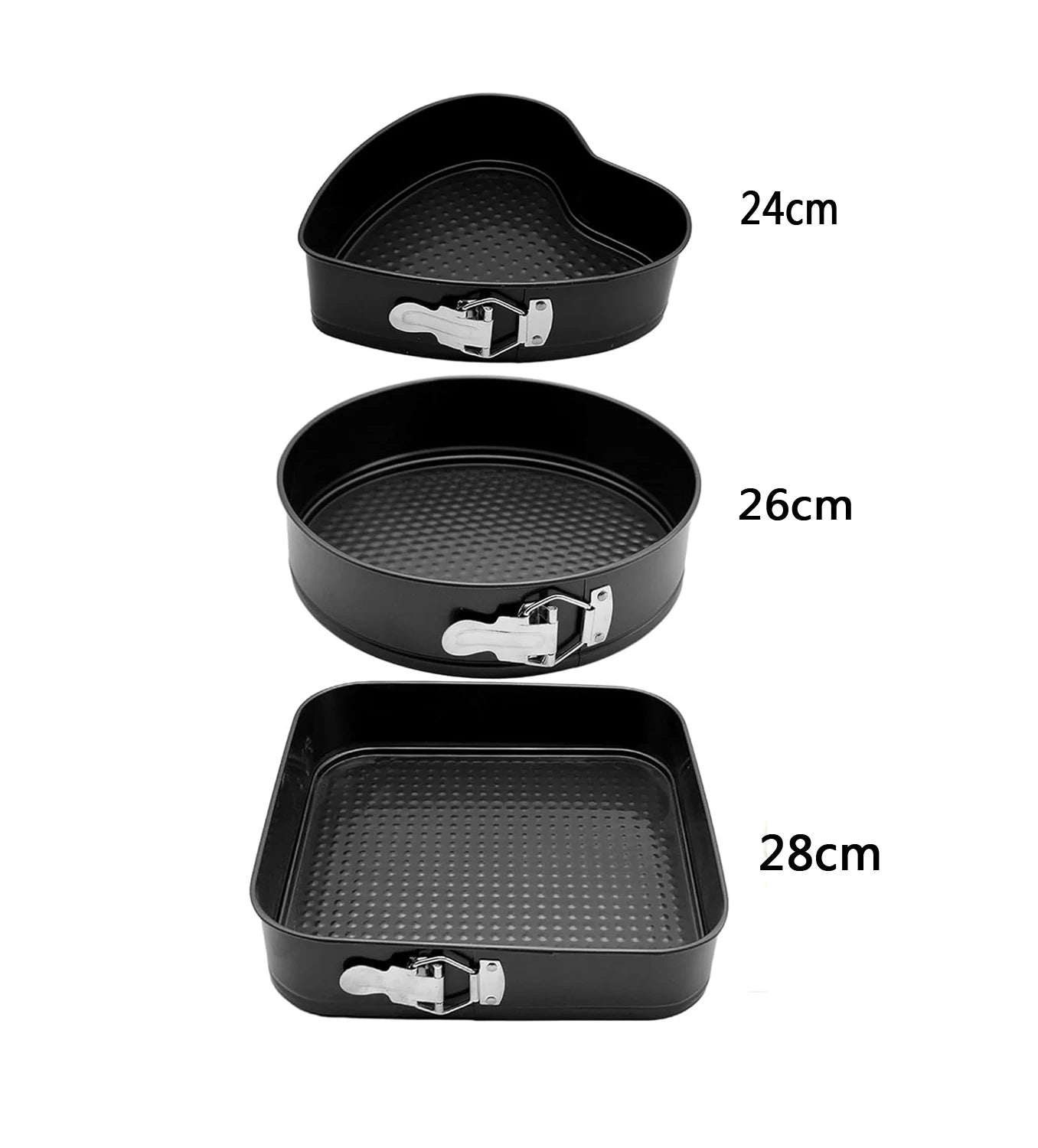 Nonstick Carbon Steel Cakes Molds Bake Pan Heart Round Square Shape Removable Bottom Baking Mould Set Kitchen Accessories New