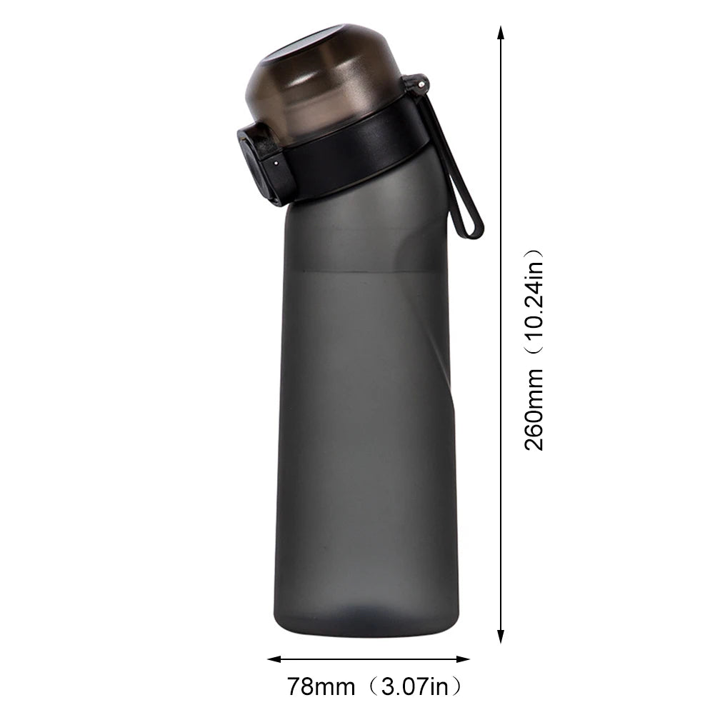 Flavored Water Bottle 650ml Sports Alr Up Drinking Bottle 8 Fruit Fragrance Pods Water Cup for Outdoor Camping Fitness Fashion