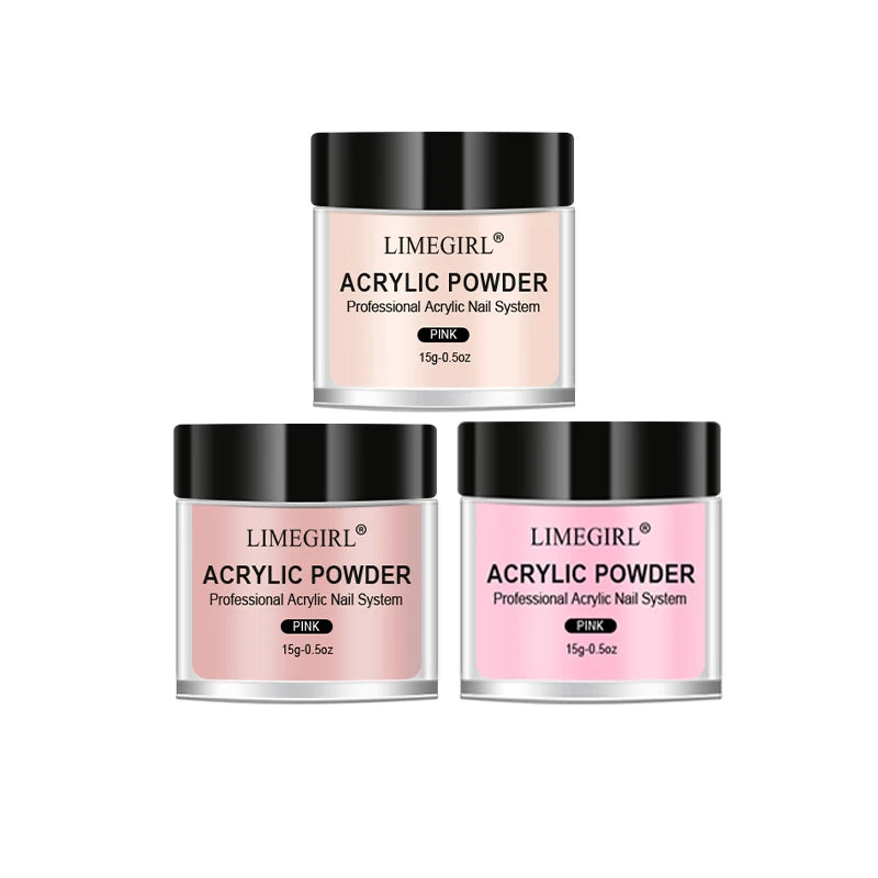 40ml Crystal Liquid With 45ml Acrylic Powder Set Lnclude Pink White Transparent Acrylic Powder Kit Suitable Beginner Nail Kit