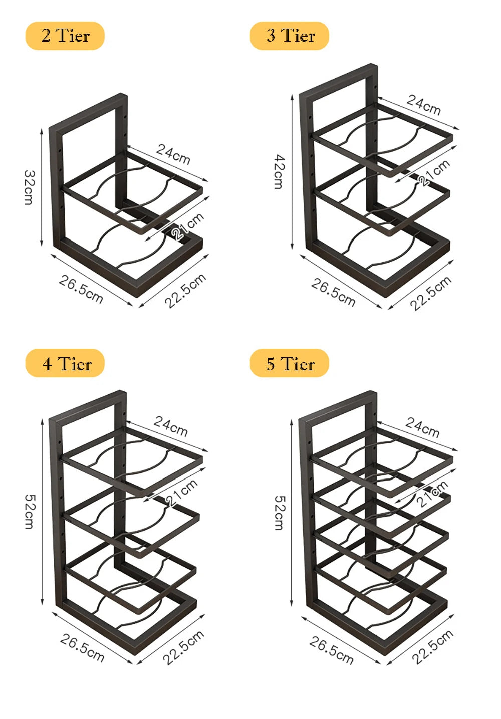 Adjustable Pot Rack Organizer, Kitchen Stainless Steel Pot Storage Rack ,Multi-Layer Household Pot and Pan Organzier for Kitchen